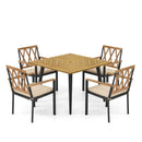 Outdoor Dining Table and Chairs with Cushions and 1.9 inches Umbrella Hole by LJGDeals