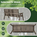 Outdoor Fir Wood Bench with Foldable Middle Table by LJGDeals