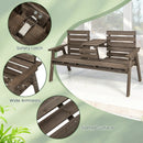 Outdoor Fir Wood Bench with Foldable Middle Table by LJGDeals