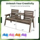 Outdoor Fir Wood Bench with Foldable Middle Table by LJGDeals