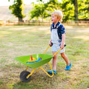 Outdoor Garden Backyard Play Toy Kids Metal Wheelbarrow-Light Green by LJGDeals