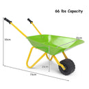 Outdoor Garden Backyard Play Toy Kids Metal Wheelbarrow-Light Green by LJGDeals
