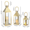 26"&19"& 13" High Elegant Candle Lantern Metal Lanterns for Versatile Indoor & Outdoor by JHY DESIGN