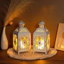 Set of 2 Decorative Lanterns 9.5" High Metal Candle Lanterns by JHY DESIGN