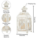 Set of 2 Decorative Lanterns 9.5" High Metal Candle Lanterns by JHY DESIGN