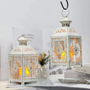 Set of 2 Decorative Lanterns 9.5" High Metal Candle Lanterns by JHY DESIGN