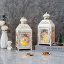 Set of 2 Decorative Lanterns 9.5" High Metal Candle Lanterns by JHY DESIGN