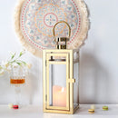 12'' High Metal Decorative Candle Lantern (Gold)