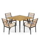 5 Pieces Patio Dining Set with Cushions and 1.9 inches Umbrella Hole by LJGDeals