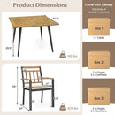 5 Pieces Patio Dining Set with Cushions and 1.9 inches Umbrella Hole by LJGDeals