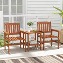 3 Piece Patio Bistro Table and Chairs Set with Umbrella Hole by LJGDeals