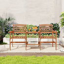 Outdoor Patio Wood 2-Seat Conversation Set with Coffee Table and Umbrella Hole by LJGDeals