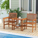 3 Piece Patio Bistro Table and Chairs Set with Umbrella Hole by LJGDeals