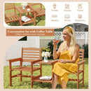 Outdoor Patio Wood 2-Seat Conversation Set with Coffee Table and Umbrella Hole by LJGDeals