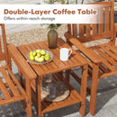 3 Piece Patio Bistro Table and Chairs Set with Umbrella Hole by LJGDeals