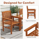 3 Piece Patio Bistro Table and Chairs Set with Umbrella Hole by LJGDeals
