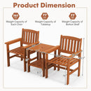 3 Piece Patio Bistro Table and Chairs Set with Umbrella Hole by LJGDeals