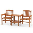 3 Piece Patio Bistro Table and Chairs Set with Umbrella Hole by LJGDeals
