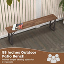 Outdoor Picnic Bench Set Solid Acacia Wood Patio Rectangular Benches by LJGDeals