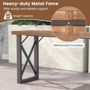 Outdoor Picnic Bench Set Solid Acacia Wood Patio Rectangular Benches by LJGDeals