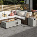42 Inch 50 000 BTU Outdoor Rectangular Fire Table with Tank Holder by LJGDeals