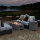42 Inch 50 000 BTU Outdoor Rectangular Fire Table with Tank Holder by LJGDeals