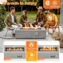 42 Inch 50 000 BTU Outdoor Rectangular Fire Table with Tank Holder by LJGDeals