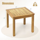 Outdoor Side Table Teak Wood End Table Square Patio Snack Coffee Table by LJGDeals