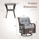 3 Pieces Outdoor Swivel Rocker Set with Small Side Table-Gray by LJGDeals
