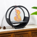 14"*14”H Black Round Freestanding Tabletop Fireplace by JHY DESIGN