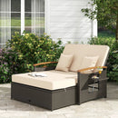 Outdoor Wicker Daybed with Folding Panels and Storage Ottoman by LJGDeals