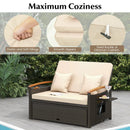 Outdoor Wicker Daybed with Folding Panels and Storage Ottoman by LJGDeals