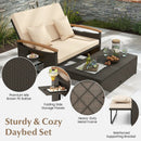Outdoor Wicker Daybed with Folding Panels and Storage Ottoman by LJGDeals