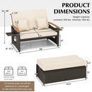 Outdoor Wicker Daybed with Folding Panels and Storage Ottoman by LJGDeals