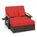 Outdoor Wicker Daybed with Folding Panels and Storage Ottoman by LJGDeals