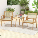 Indonesia Teak Wood Chair with Natural Rattan Seat and Curved Backrest for Backyard Porch Balcony by LJGDeals