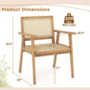 Indonesia Teak Wood Chair with Natural Rattan Seat and Curved Backrest for Backyard Porch Balcony by DirectDeals