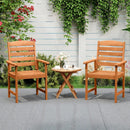 Outdoor Wooden Dining Chairs with Inclined Backrests and Slatted Seats by LJGDeals