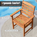 Outdoor Wooden Dining Chairs with Inclined Backrests and Slatted Seats by LJGDeals