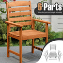 Outdoor Wooden Dining Chairs with Inclined Backrests and Slatted Seats by LJGDeals