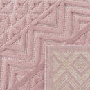 Indoor Outdoor Rug Livorno Boho High-Low Pattern In Pink