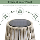 Outdoor Floor Lamp 2 Piece Solar Powered Lantern Wicker Solar Patio Lamp