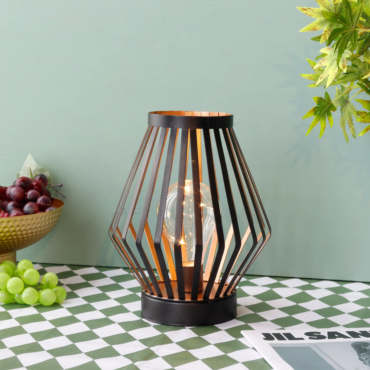 8.7”H Tall Battery powered table lamp(Diamond), photo 4 of 8