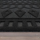 Indoor Outdoor Rug Livorno Geometric Trellis Pattern In Anthracite