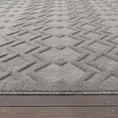 Indoor Outdoor Rug Livorno Geometric Trellis Pattern In Grey