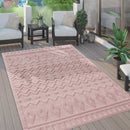 Indoor Outdoor Rug Livorno Geometric Trellis Pattern In Pink