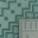 Indoor Outdoor Rug Livorno Geometric Trellis Pattern In Turquoise