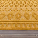 Indoor Outdoor Rug Livorno Geometric Trellis Pattern In Yellow