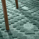 Indoor Outdoor Rug Livorno Trellis High-Low Pattern In Turquoise