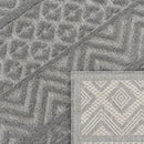 Indoor Outdoor Rug Livorno Boho High-Low Pattern In Grey
